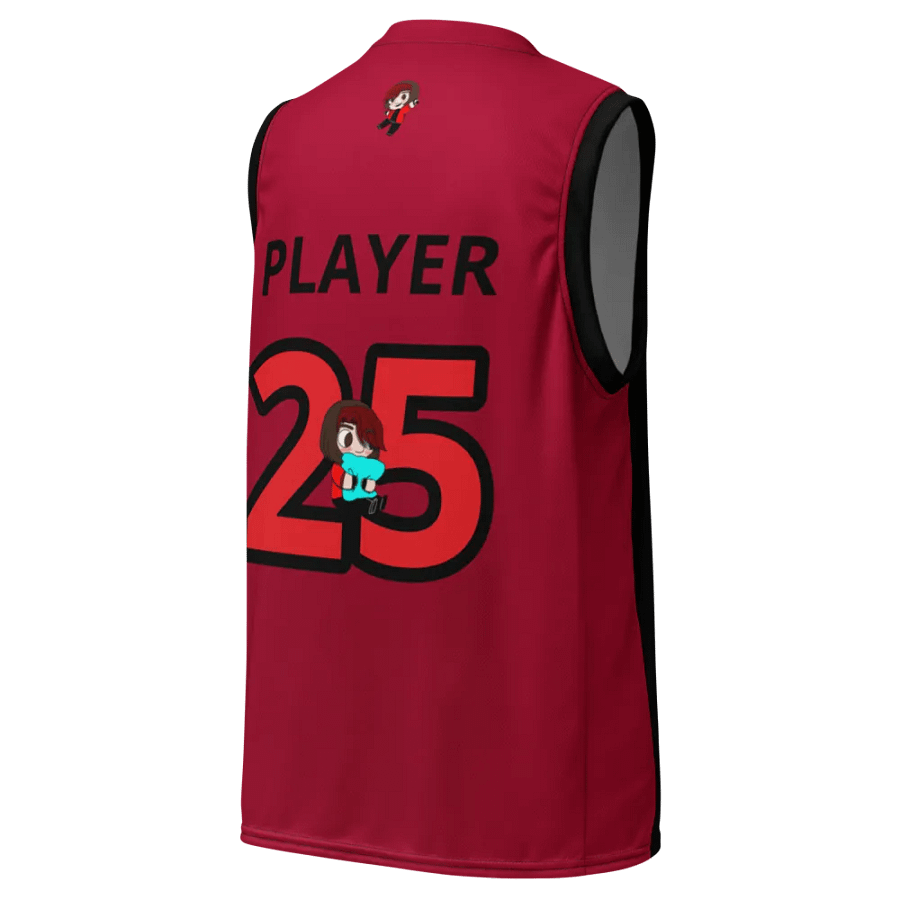 Reflective Red AMPIKINS Unisex Basketball Jersey product image (3)
