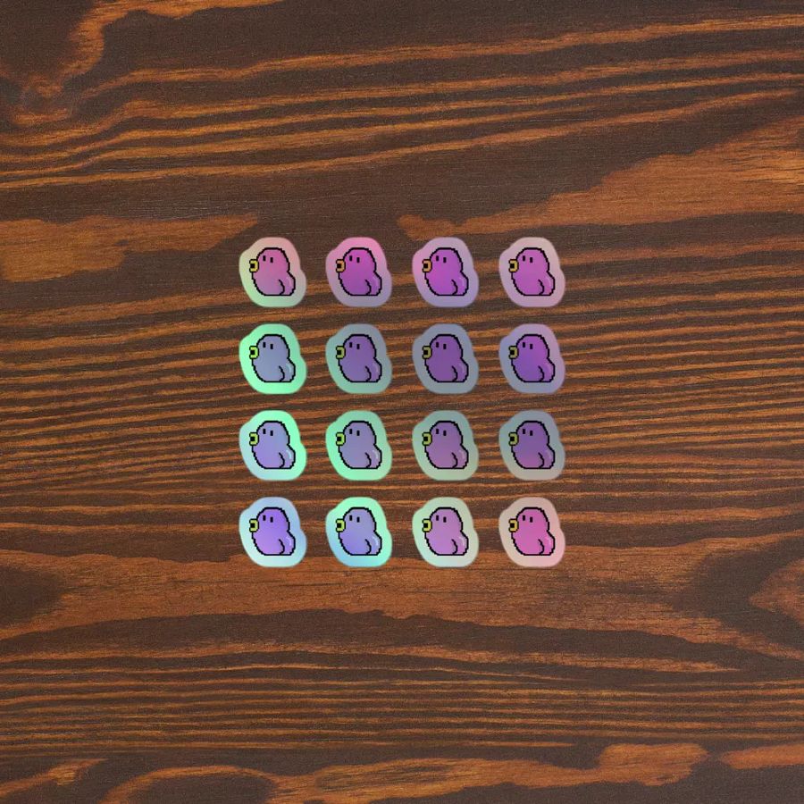 bum emote holographic stickers product image (3)
