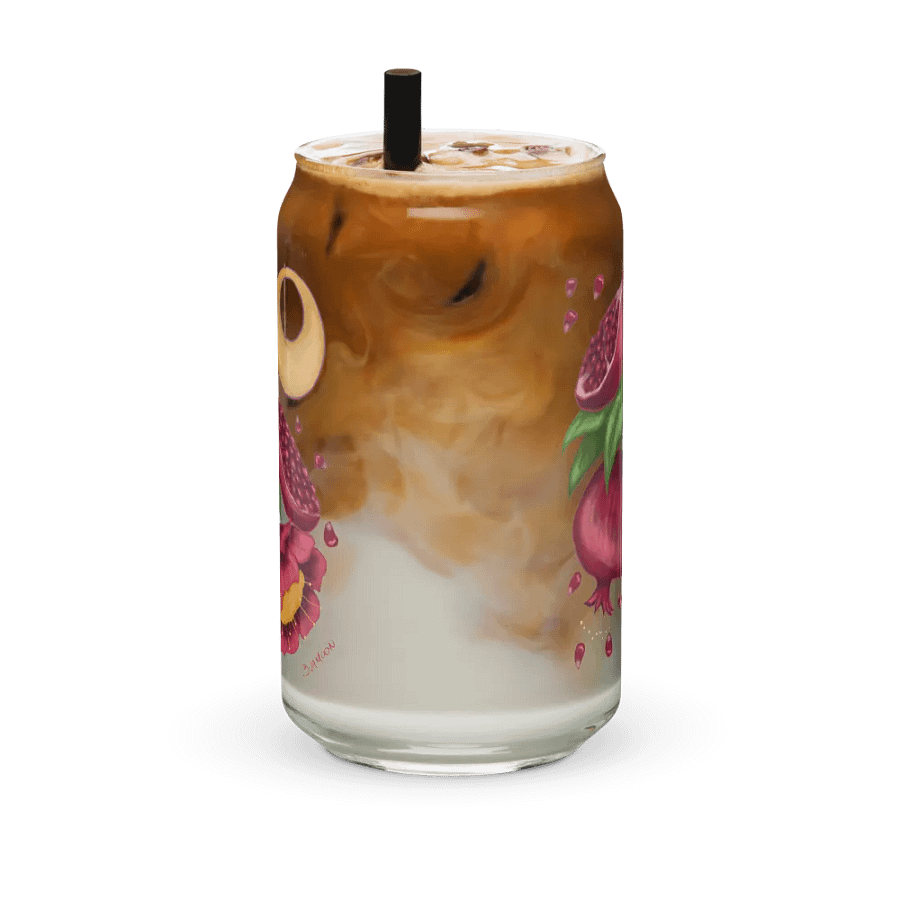 Pastel Poms 16 oz glass with or without lid and straw product image (6)