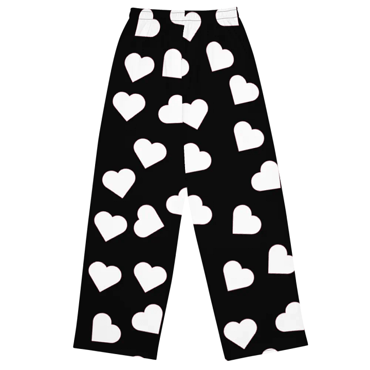 Love Pattern 5 Black and White Unisex Wide Leg Trousers product image (2)