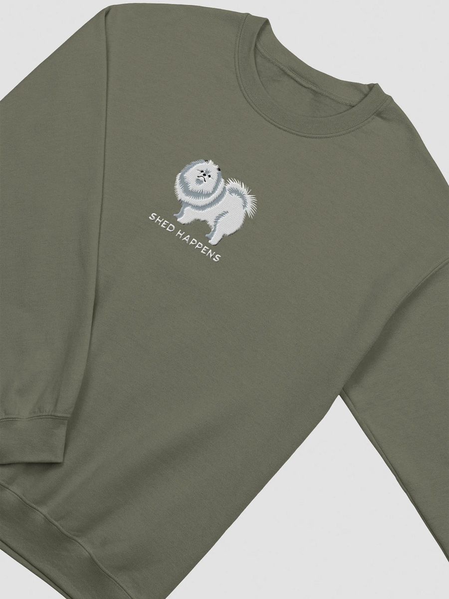 Shed Happens Sweatshirt (Embroidered) of a Pomeranian(White) product image (15)