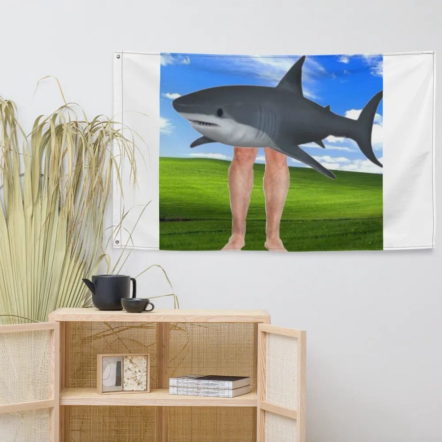 Shark Religion Funny Flag product image (7)