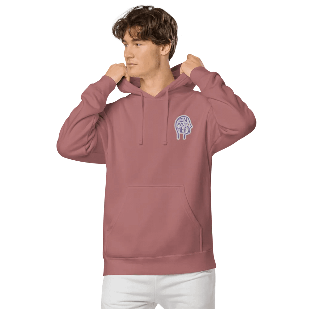 In My Head (L.C. purple bubble design) embroidered pigment hoodie product image (6)
