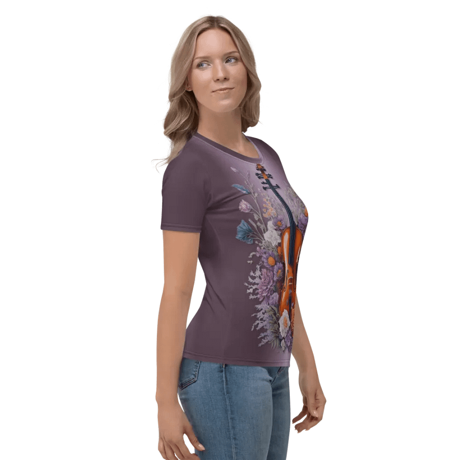 Floral Violin All Over Print T-shirt product image (4)