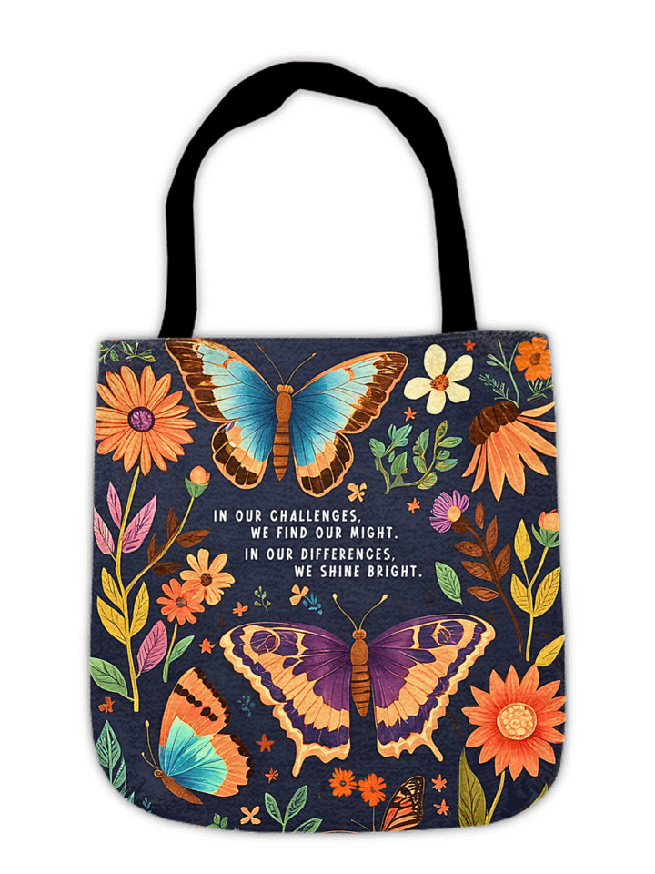 In Our Challenges We Find Might Woven Tote product image (1)