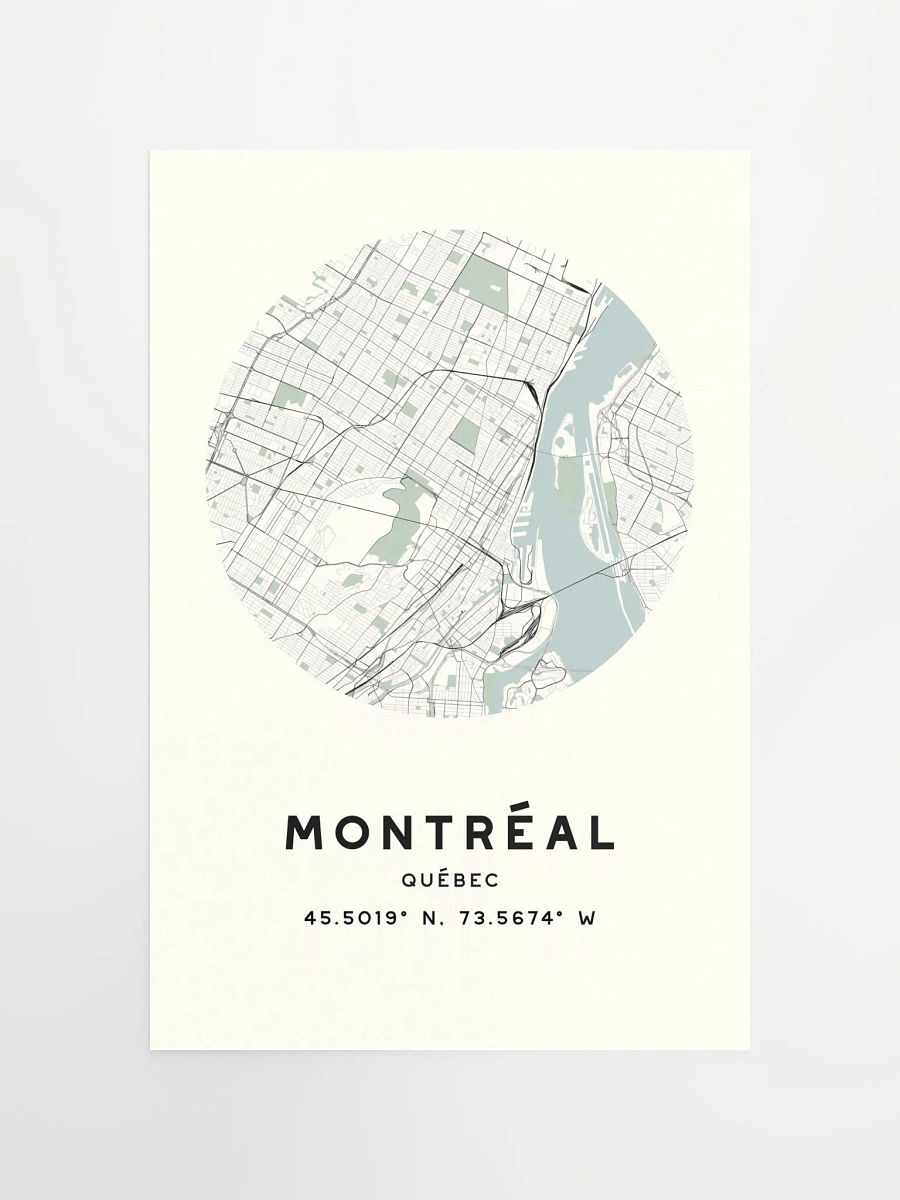 Montreal Street Map Poster – Beige Minimalist Circular City Art product image (4)