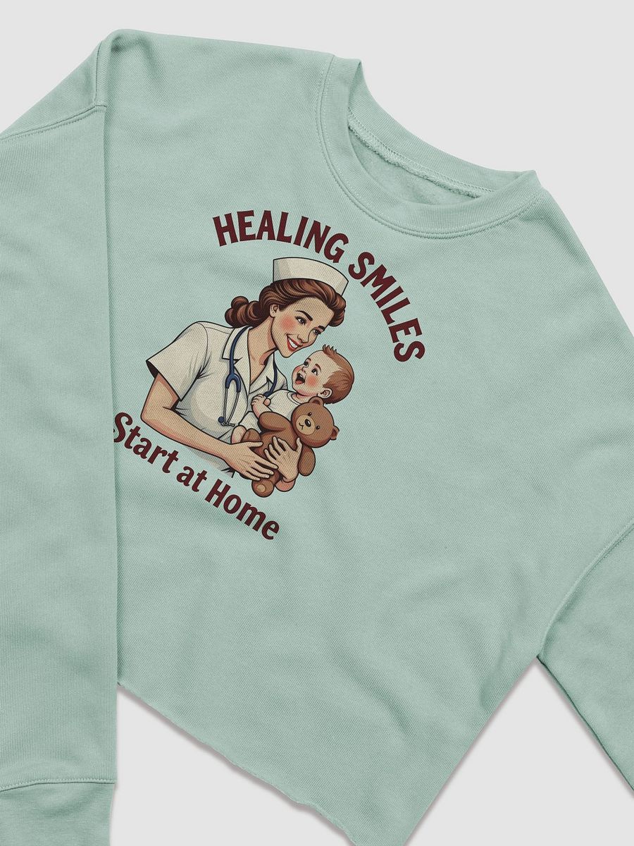 medical moms, dads, Healing Smiles Nurse Fleece Crop Sweatshirt product image (6)