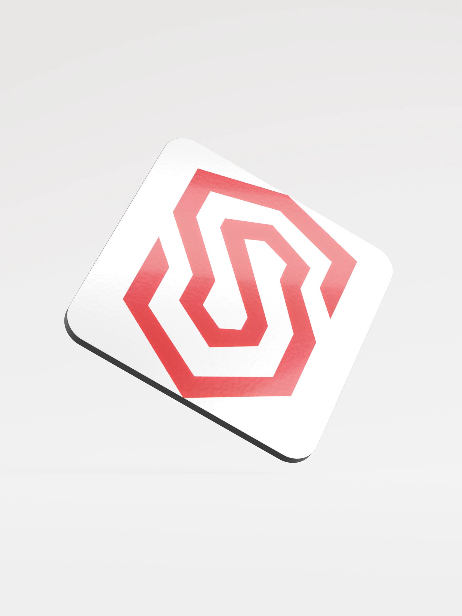 Modern Red Geometric Cork Coaster product image (1)