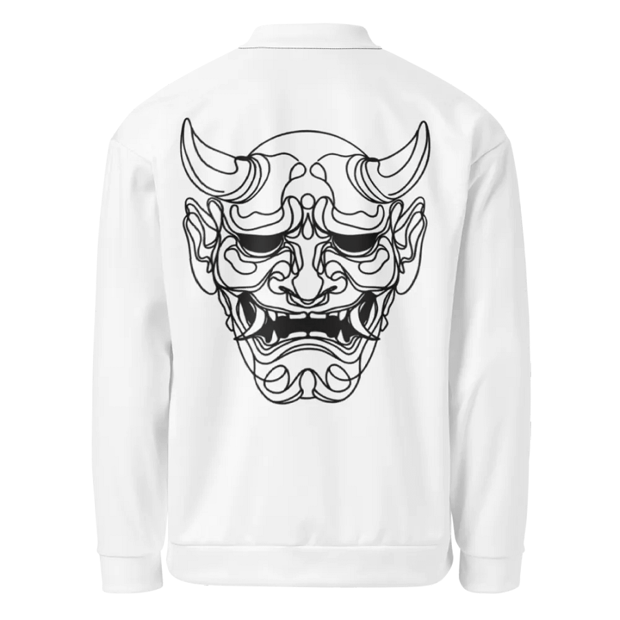 Line Art Oni Mask Bomber Jacket product image (1)