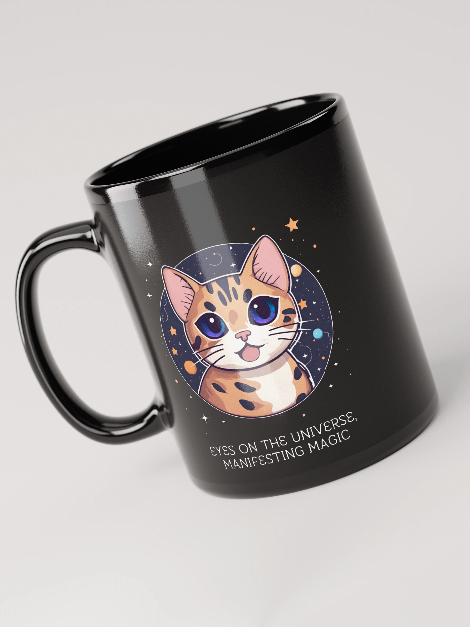 Cosmic Cat Black Glossy Mug product image (5)