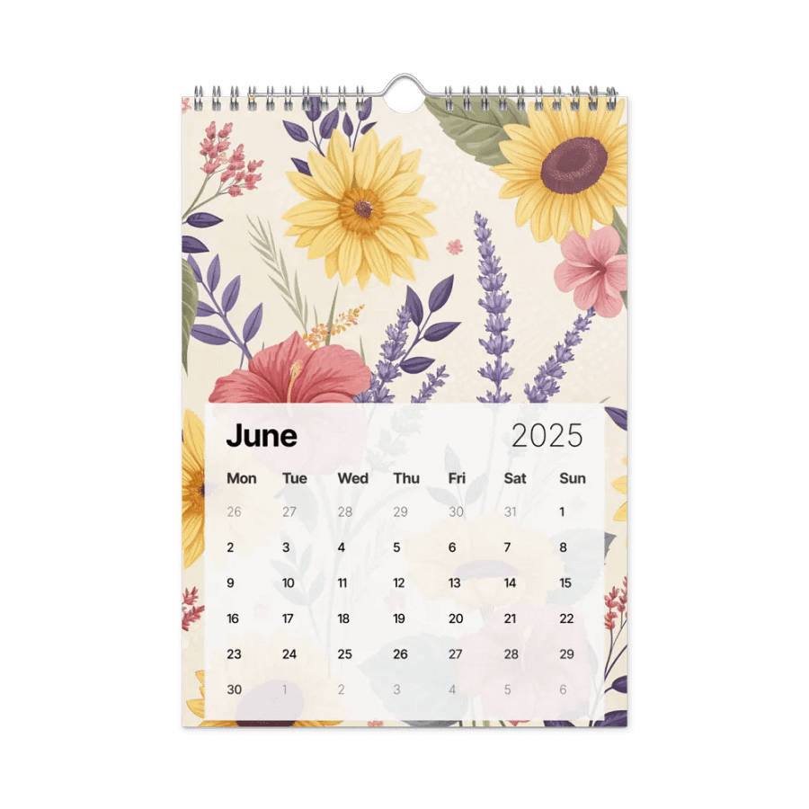 SEAMLESS FLORAL PATTERN WALL CALENDAR 2025 product image (8)