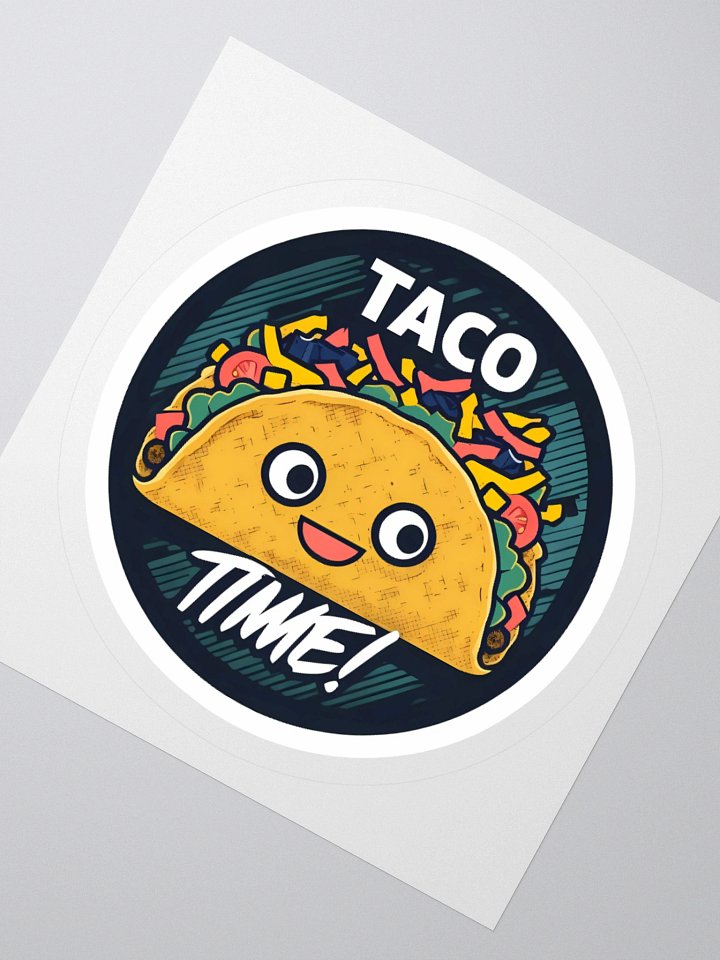 Bright and Bold Taco Time Sticker - Vibrant Taco Design product image (6)