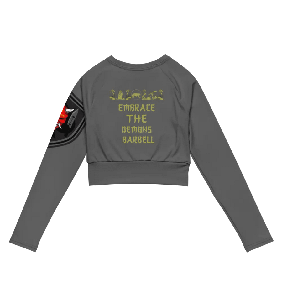 women oni crop top long sleeve (GRAY) product image (7)