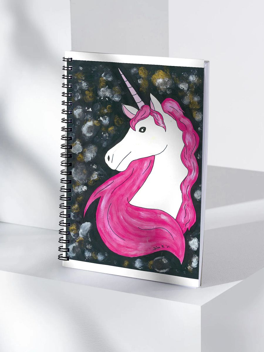 Unicorn (art by Dina R.) acrylic painting picture - Spiral Notebook product image (4)
