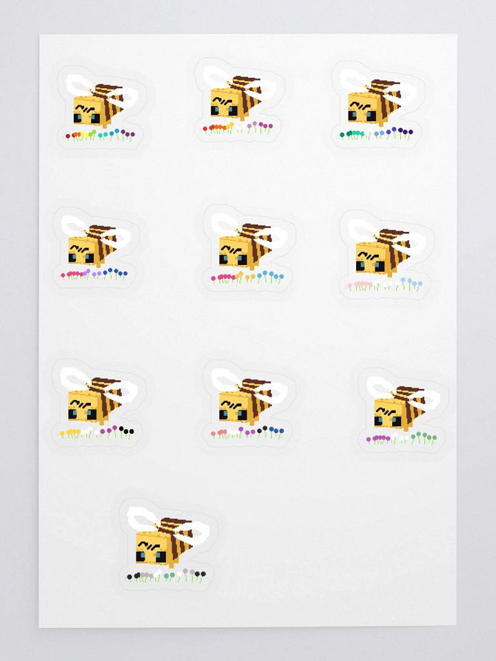 Minecraft Pride bee sticker set! product image (1)