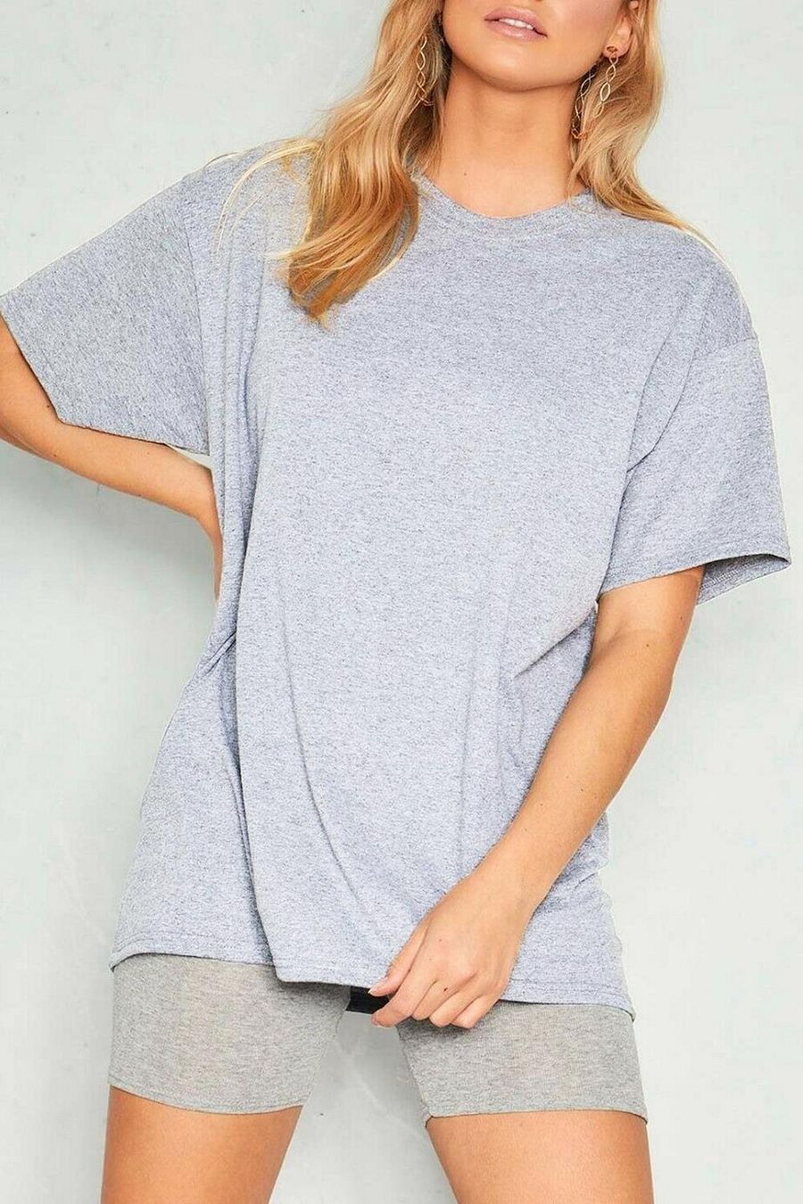Womens Oversized Baggy Plain Cap Sleeve Basic Ladies Stretchy Casual T shirt Top product image (8)