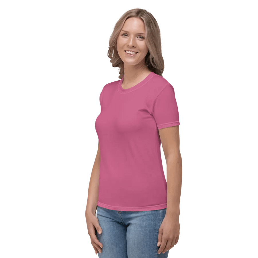 Plain Muted Blush Pink True Summer Women's Crewneck Polyester Heavyweight Premium T-Shirt by Treasure Pie product image (4)
