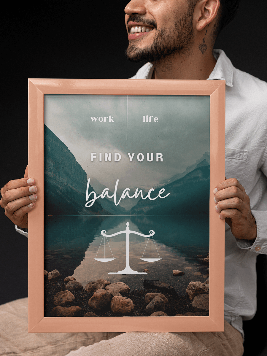 Find your balance Framed Balance Frame Poster product image (1)