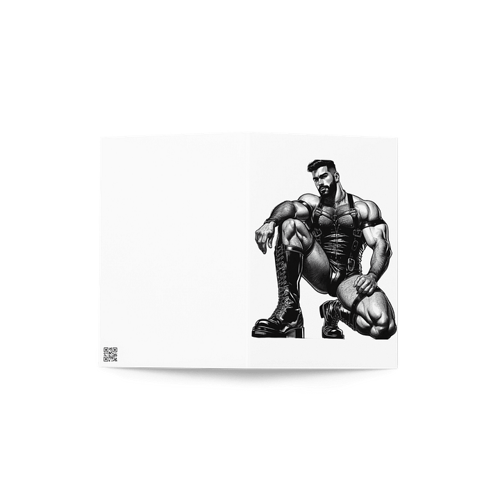 Gay Leather Wall Art Top Man Leder Pride Daddy Tom of Finland Tribute Graphic Design Greetings Card product image (2)