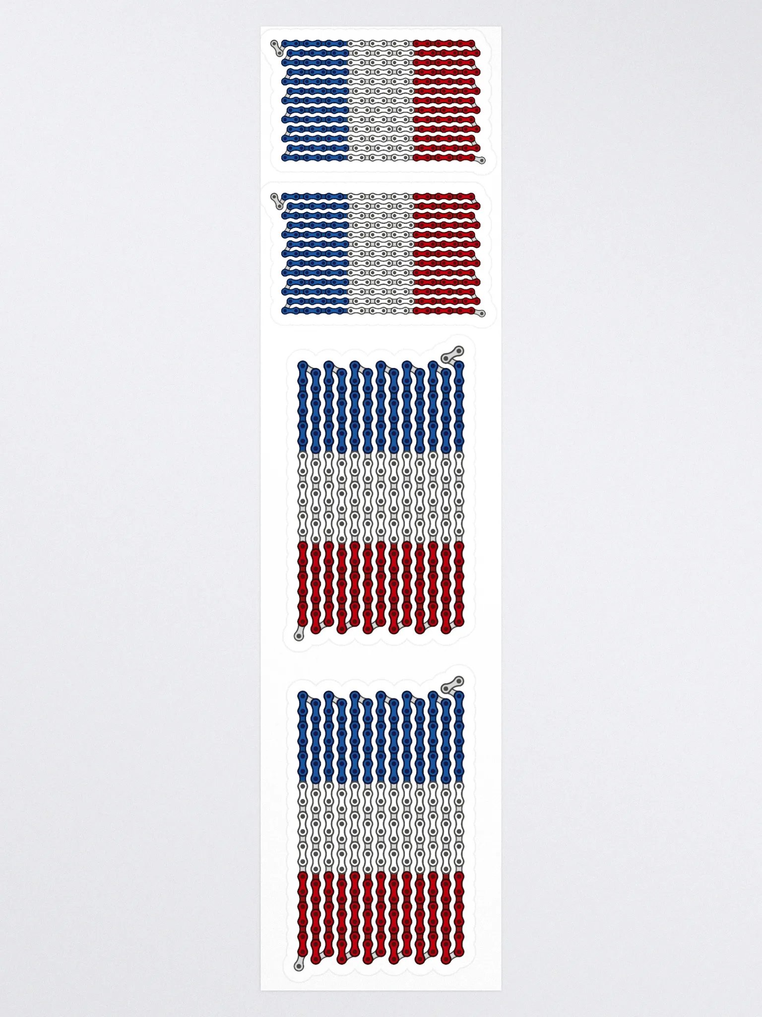 France Bike Chain Flag Stickers, Mixed Size 4 Pack product image (3)