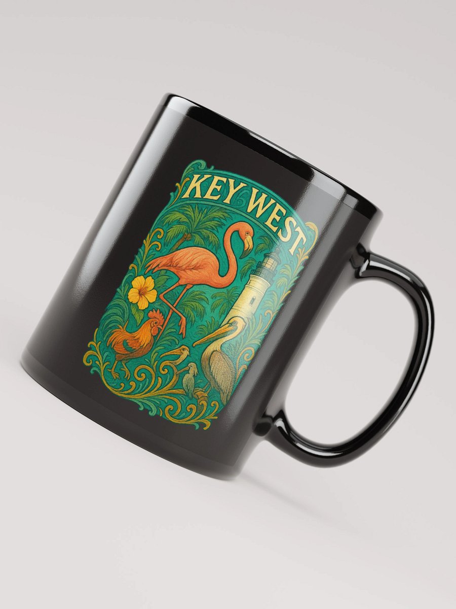 Key West Tropical Mug with Flamingo, Pelican, Rooster, Lighthouse, and Hibiscus product image (4)