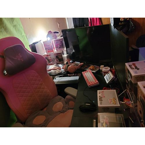 Moved my set up and changed it up again, and I have my own space. Can't wait to make content, especially with the lighting th...