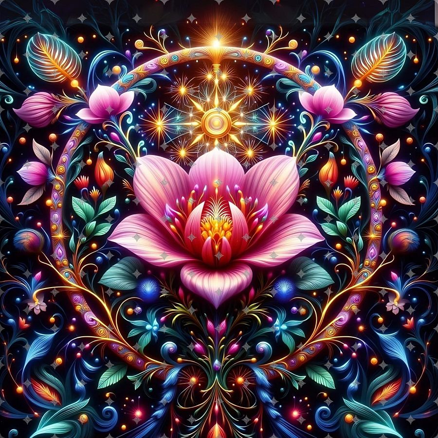 Blushing Lotus Wind Spinner Design PNG product image (2)