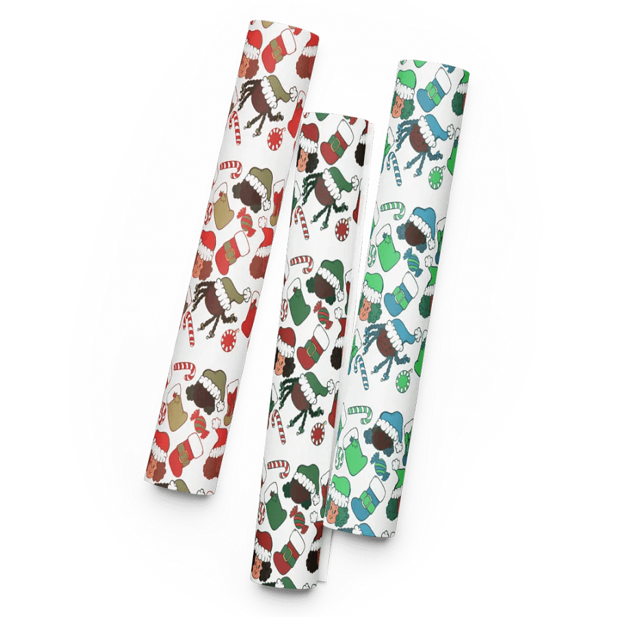 Black Girl Christmas Wrapping Paper 3 Sheets Size: 28.75″ × 19.75″ product image (4)