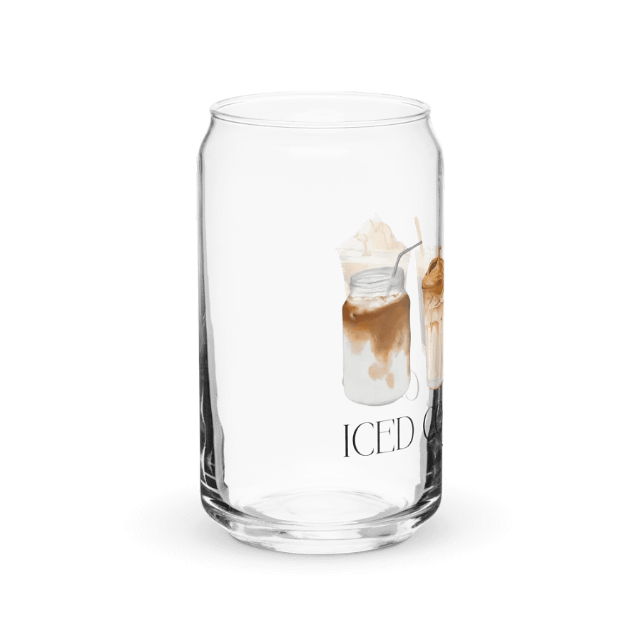 Iced Coffee Club Print Glass Can Cup With Or Without Lid product image (8)