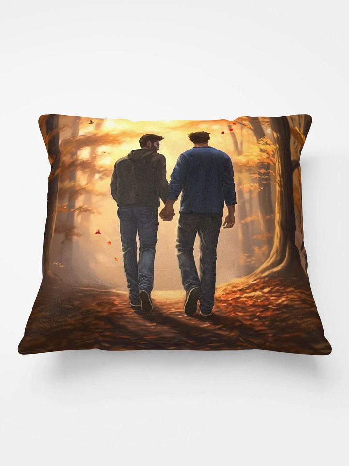 Fall Romance - Gay Couple Throw Pillow product image (2)