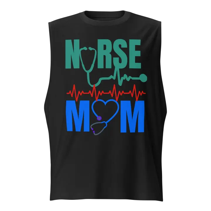 Nurse Mom Heartbeat Muscle Tank product image (1)