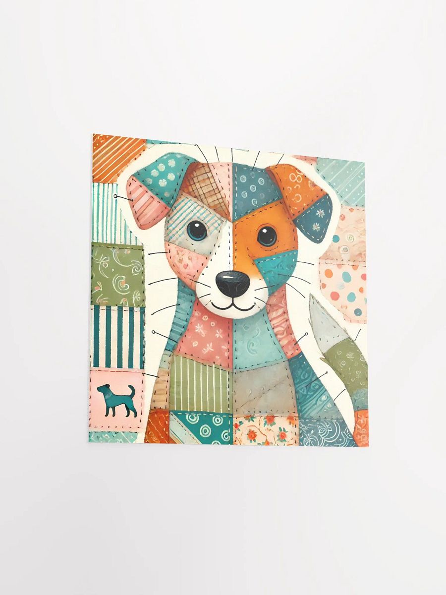 Whimsical Dog Patchwork Matte Poster product image (11)