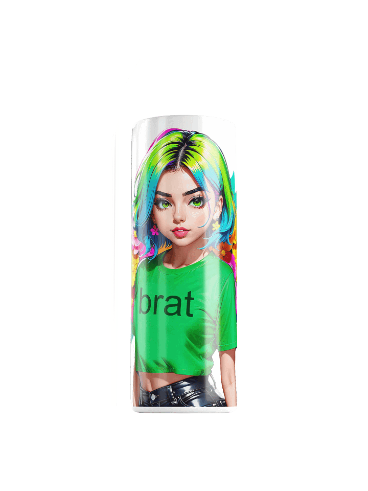 Brat 20 oz Skinny Stainless Steel Tumbler - White - Brat Life v1 product image (1)