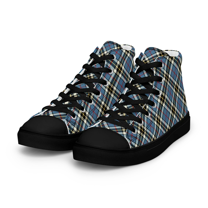 Thompson Blue Tartan Men's High Top Shoes product image (2)