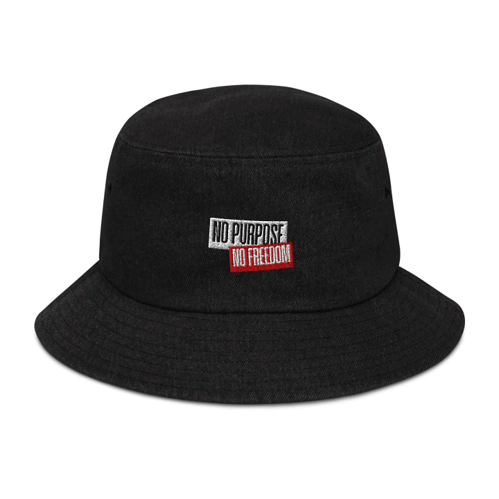 Rebel Statement Denim Bucket Hat | no purpose no freedom product image (2)