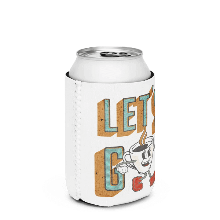 Lets Go Coffee Mascot Cheerful Coozie Can Cooler product image (2)