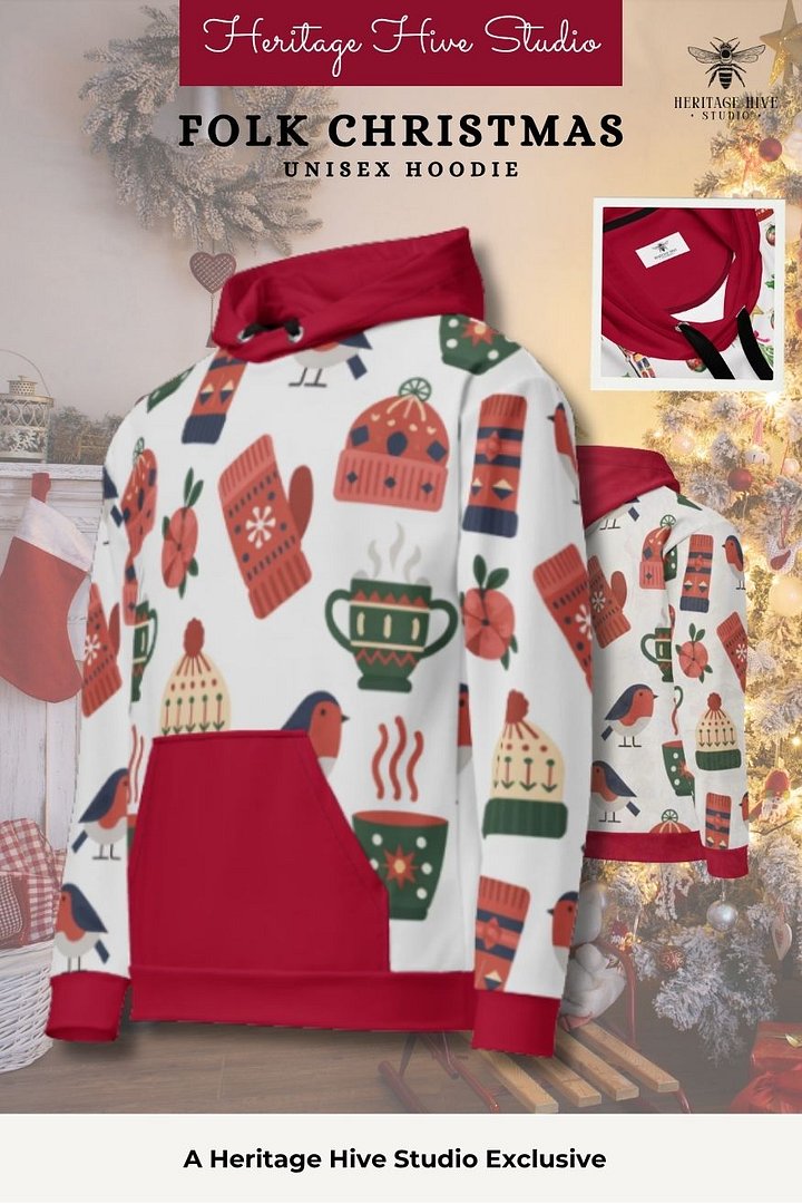 Nordic Winter Robin Hoodie product image (1)