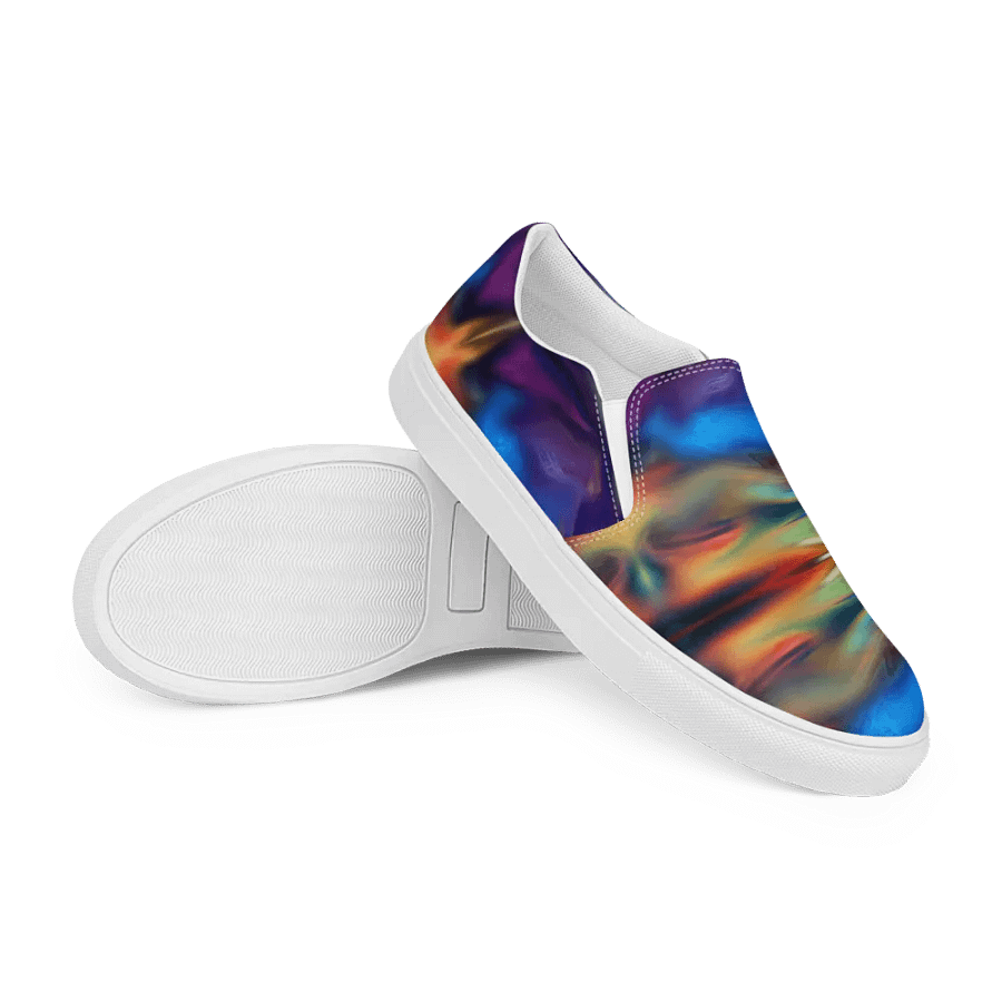 Colorful Pattern Womens Canvas Slip-On Shoes | Rainbow Pattern Shoes product image (12)