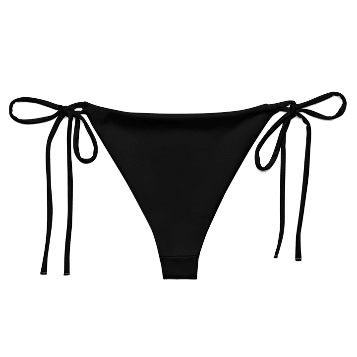 Low Rise Cheeky String Bikini Bottoms, Black product image (2)