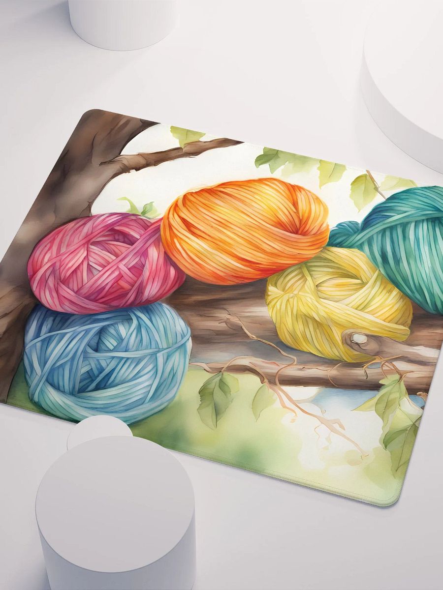 Yarn Skeins in Tree, Gaming Mouse Pad, 2 Sizes product image (3)