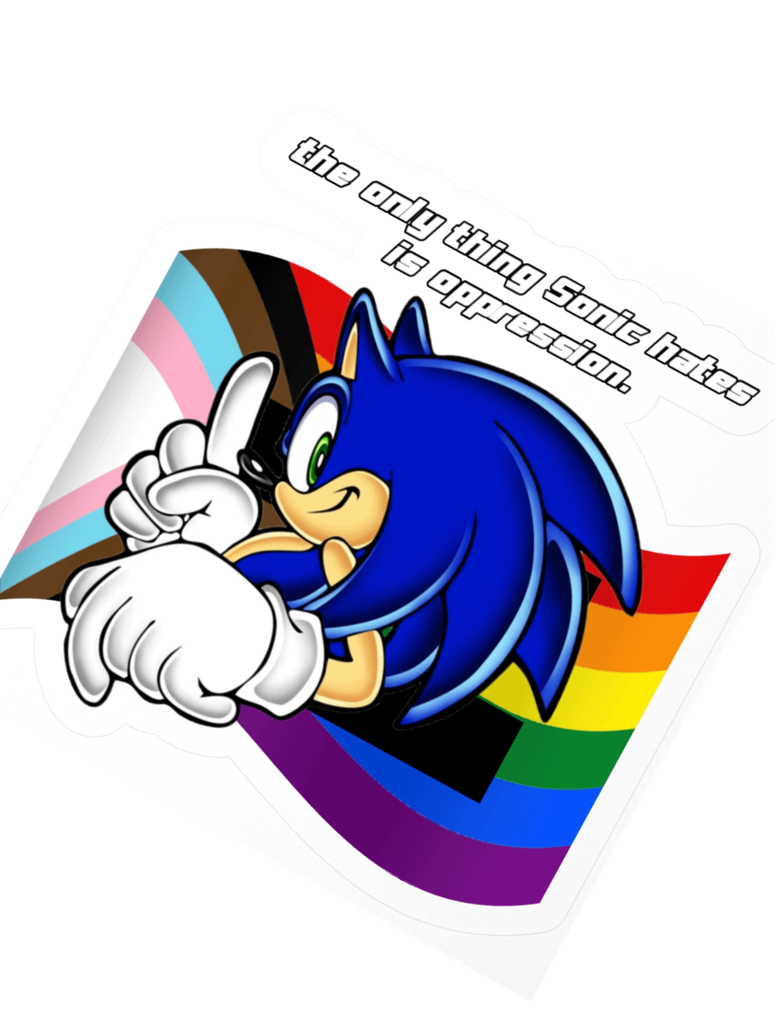 sonic hates oppression | sticker product image (3)