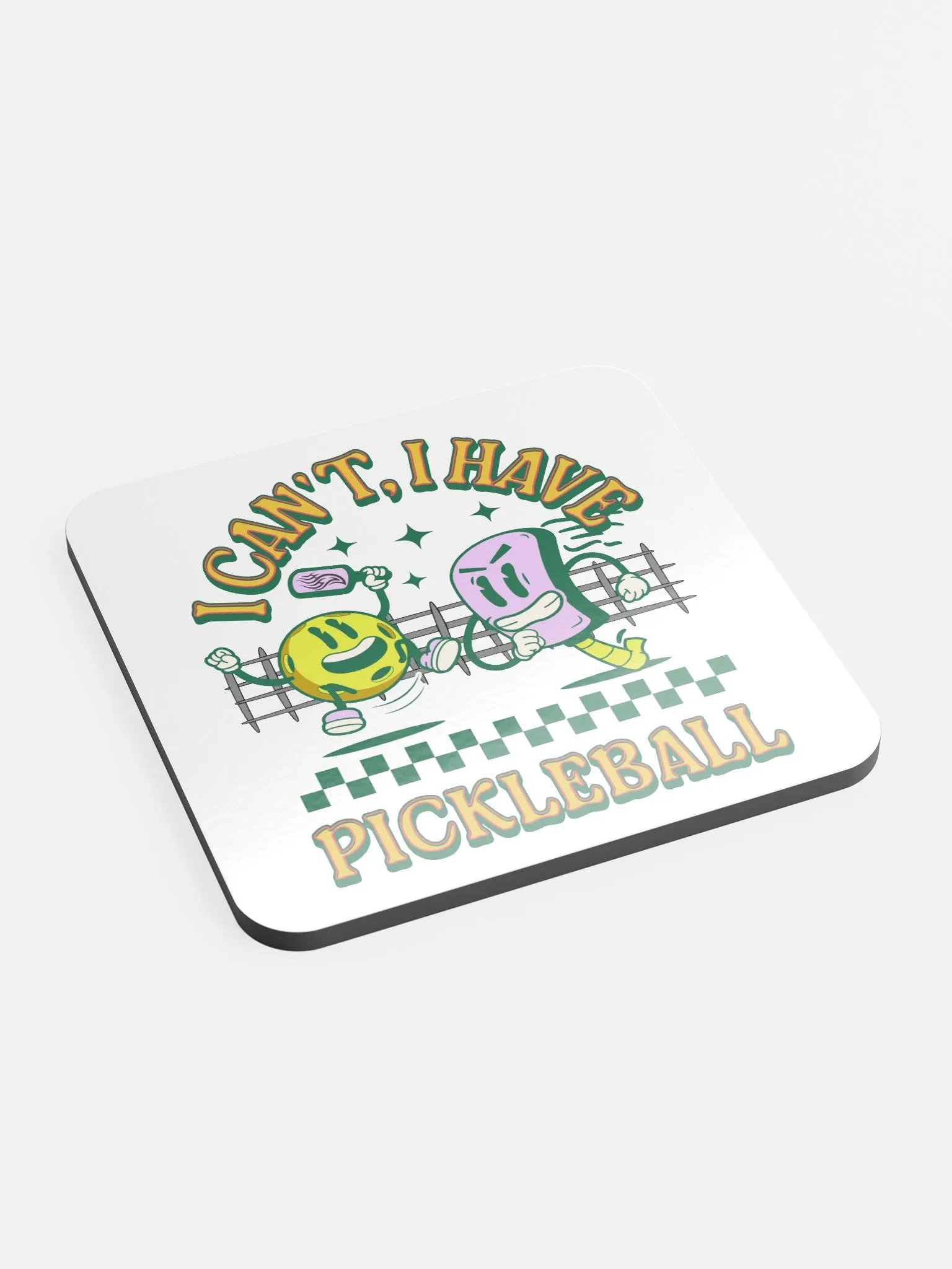 I Cant I Have Pickleball Paddle and Ball Cork Coaster Set product image (3)