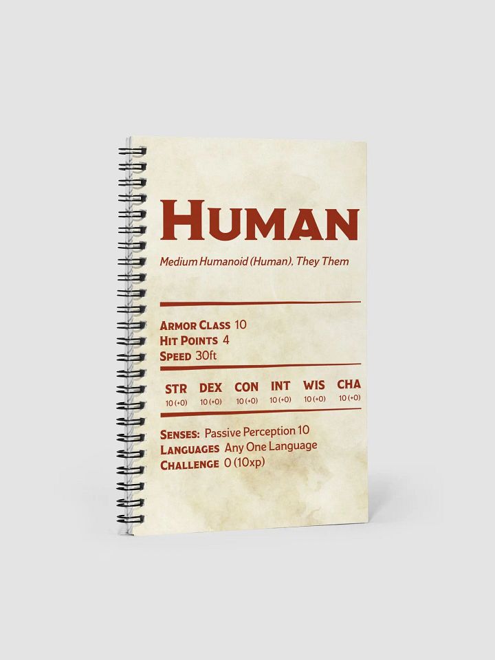 Human Statblock Notebook - They/Them product image (1)
