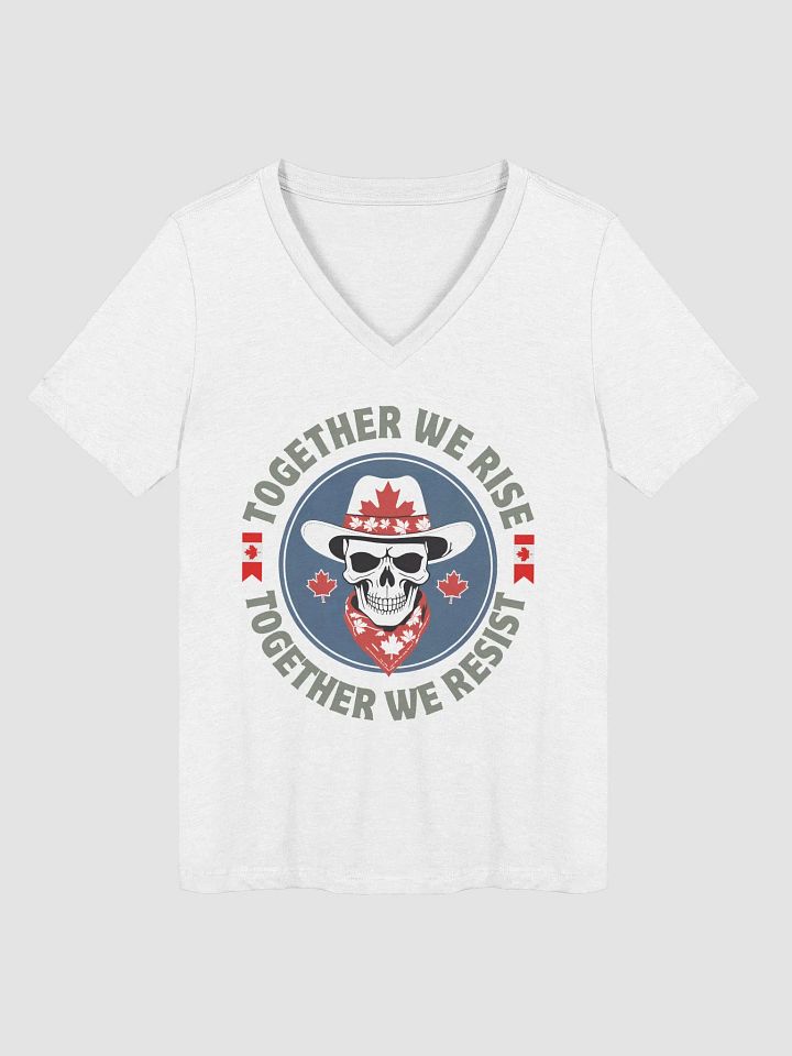 Canadian Rebel Skull Women's V-Neck Tee product image (11)