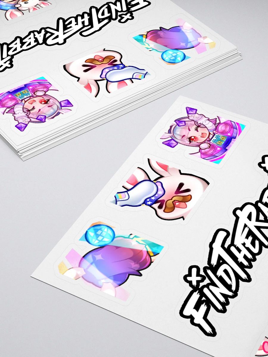 FIND THE RABBIT LOGO + EMOTE KISS-CUT STICKER PACK 2 product image (8)