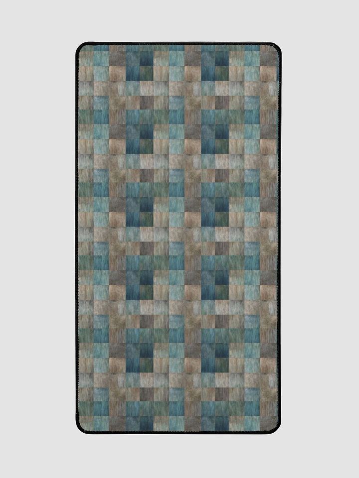 Desk Mat (31.5x15.5 inches) - Checkered Pattern in Blues, Greens, and Browns product image (2)