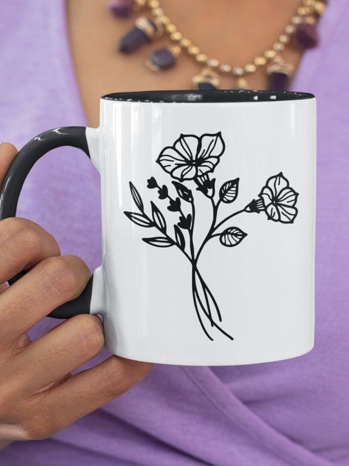 Two Tone Line Birth Flower Mug JUNE – Personalized Gift product image (1)