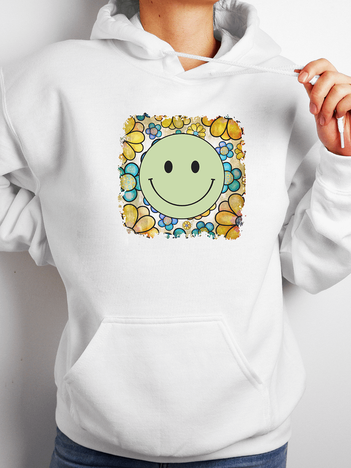 Green Smiley Face Hoodie product image (1)