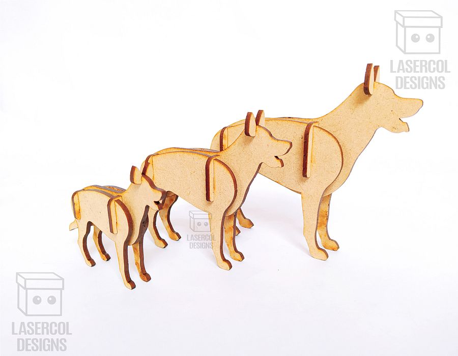 Dogs 3d Puzzle (3 Sizes) Set 1 - Laser Cut Files product image (4)