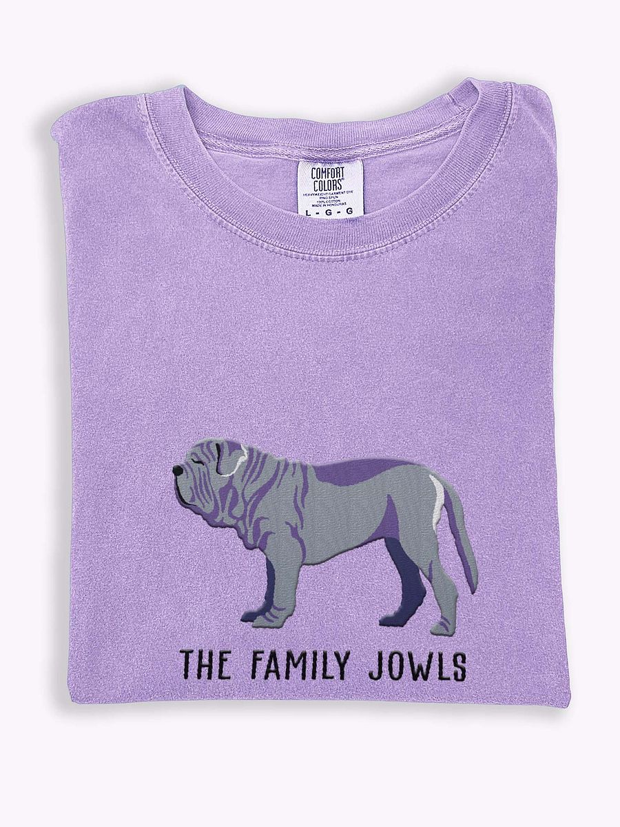 The Family Jowls T-Shirt(Embroidered) of a Neapolitan Mastiff(Blue) product image (1)